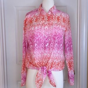 Lauren Ralph Lauren Knot Front Top-Medium EUC!